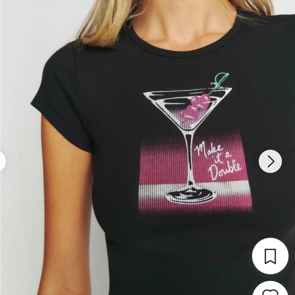 Make it a double” reformation martini baby tee - Picture 3 of 8